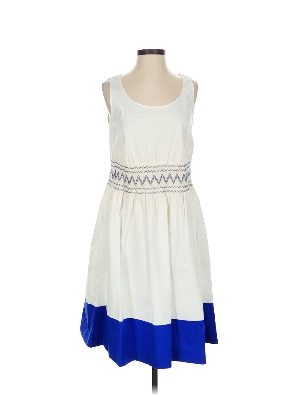 kate spade white smocked cotton dress